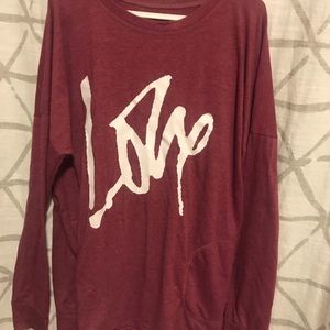 Medium dark pink "love" long sleeve shirt